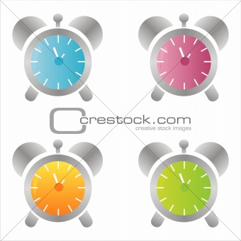 set of 4 clock icons