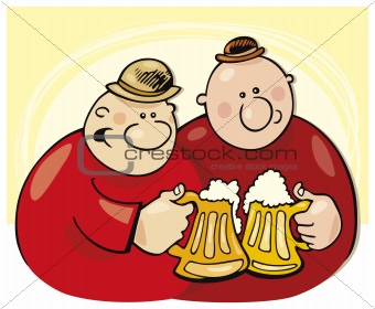 Guys drinking beer