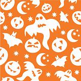 Seamless halloween background with ghosts