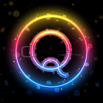 Alphabet Rainbow Lights in Circle Button