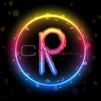 Alphabet Rainbow Lights in Circle Button