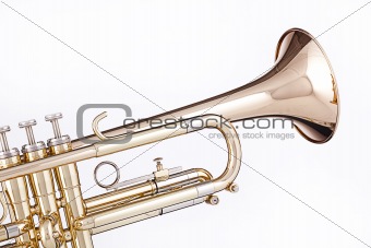 Gold Trumpet Isolated On White