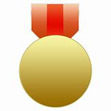 Gold Medal with red ribbon