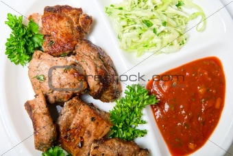 Tasty Grilled meat closeup