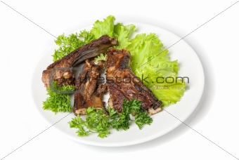 Grilled lamb meat 