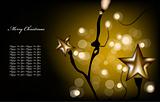 Christmas garland on the gold background. Vector