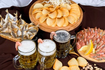Beer and snacks set