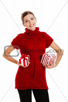 Woman holding a gift