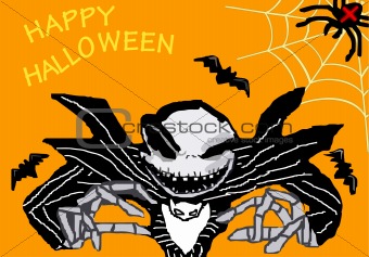 Illustration of terrible monster in Halloween