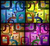 Set abstract grunge square background. Vector
