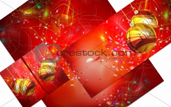 3D christmas postcards on a white background