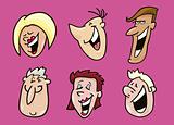 Set of funny faces