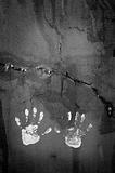 Handprints on Textured Wall