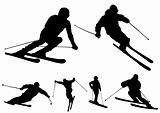 Skiers - vector