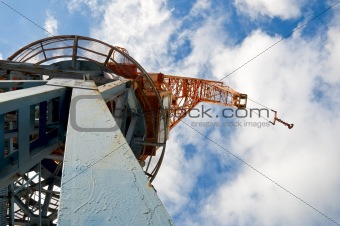 port crane on a dock - view from below 