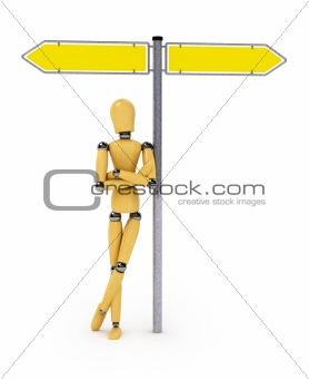 Mannequin with street sign