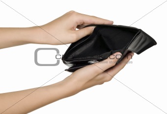 Empty black wallet