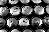 Top view of closed soft drink cans