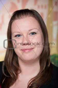 Pretty young business-woman smiling