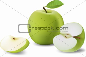 Sliced apples.