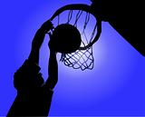 Silhouette basketball Ring in the game. Vector