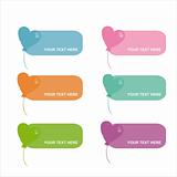 colorful balloons hearts frames