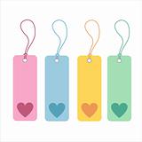 colorful hearts tags
