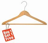 coat hanger and sale tag