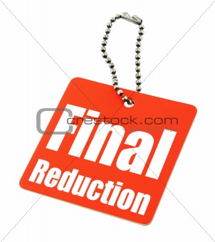 Sale tag on white background
