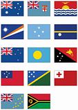 Vector flag set of all Australian and Oceanian countries.