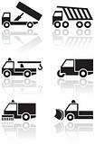 Truck or van symbol vector set.