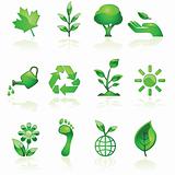 Green environmental icons