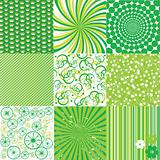Green and white backgrounds , nine patterns