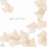 Greeting card with beige leaves