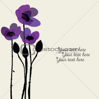 Greeting card with poppies