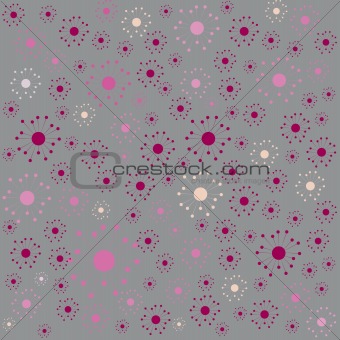 Grey background with pink flowers