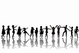 group of children silhouettes