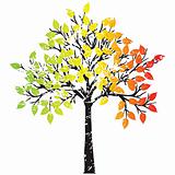 Grunge tree in rasta colors