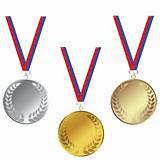 Medals set isoled over white background