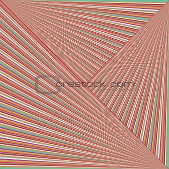 Optical effect with abstract colored stripes