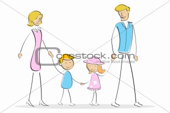 isolated family standing