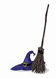 witch hat and broomstick