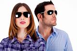stylish couple wearing sunglasses