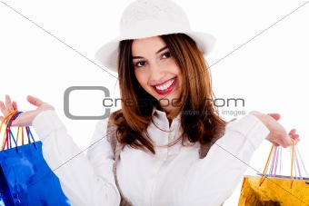Happy lady with shopping bags