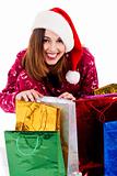 young lady with christmas gifts