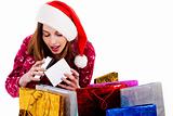 lady opening christmas gift box