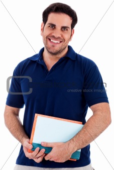 young man holding notepad
