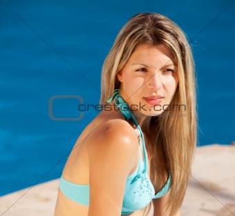 Woman by Pool