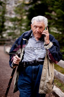 Senior on Cell Phone