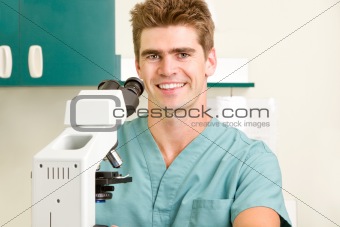 Doctor with Microscope 